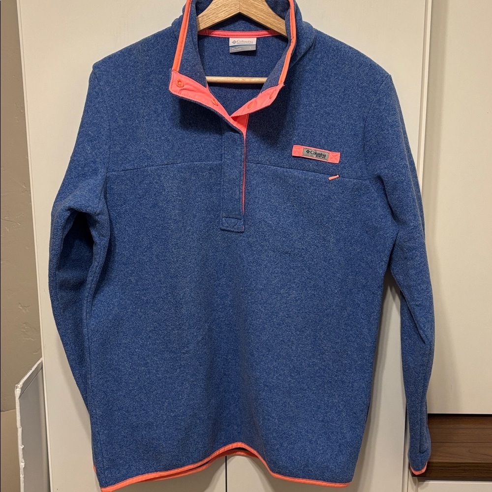 women’s Columbia quarter snap fleece pullover - L